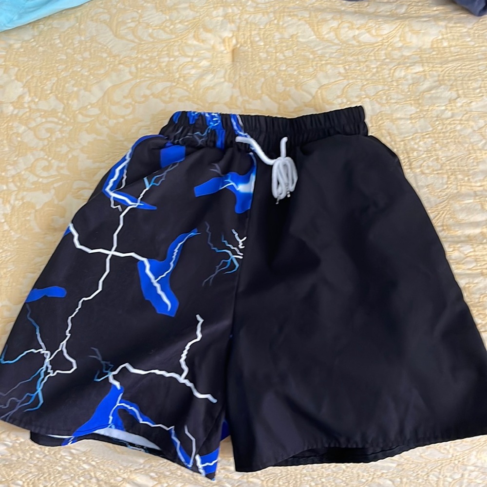 Boys small swim trunks by Romwe with drawstring, no liner